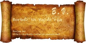 Borbáth Valéria névjegykártya